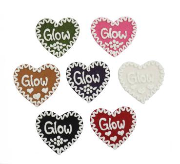 Filzherz Anstecker fluoreszierend mit Name
